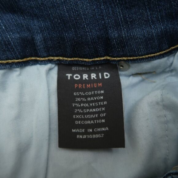 Torrid Jeans Women's Size 14R Blue Mid-Rise Jegging Denim 28.5"Inseam Distressed - Picture 11 of 16